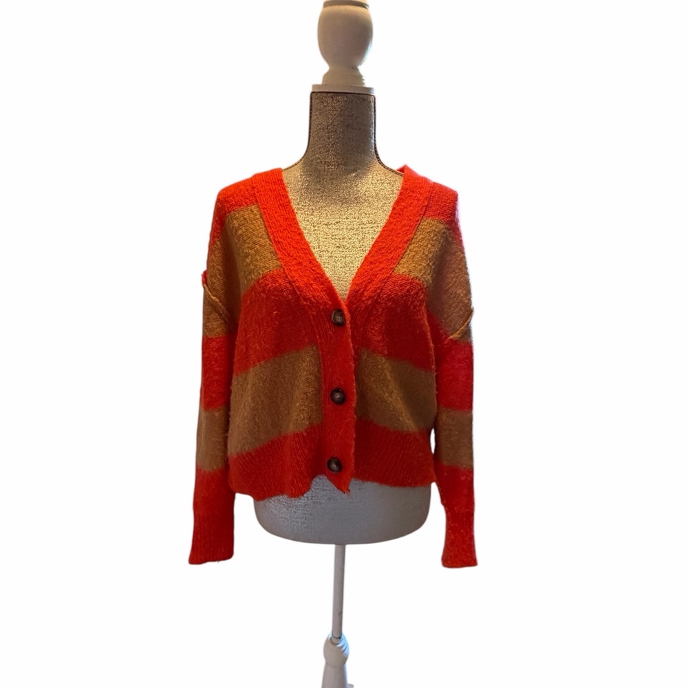 Striped orange 🍊 Tan Women's Sweater